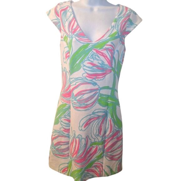 Lily Pulitzer tropical print Ring the Bellboy Desiree dress M - Picture 1 of 8